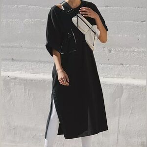 FP MOVEMENT Black Why We Throw And Go Cotton Tunic Oversized Sz S $128